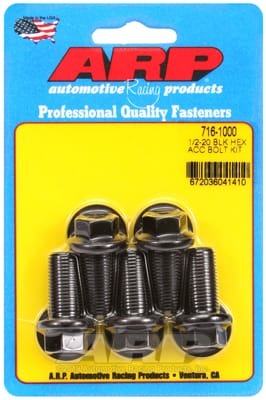 ARP 1/2in-20 x 1.000in UHL 9/16 Hex Black Oxide Bolts (Set of 5)