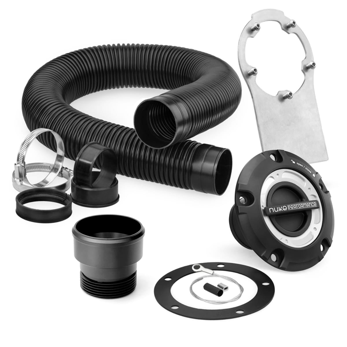Nuke Performance Filler cap and fuel hose kit for CFC Unit, nut ring