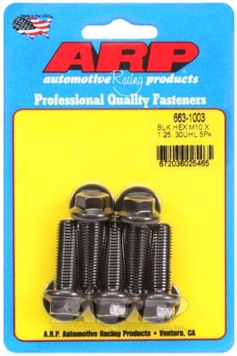 ARP M10 x 1.25 x 30 Hex Black Oxide Bolts (Set of 5)