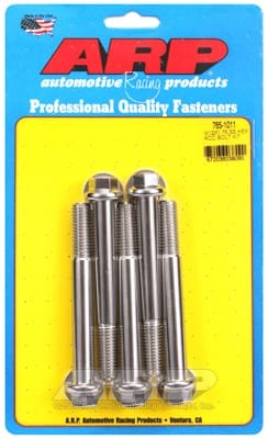 ARP M12 x 1.75 x 100 Hex Black SS Bolts (Set of 5)