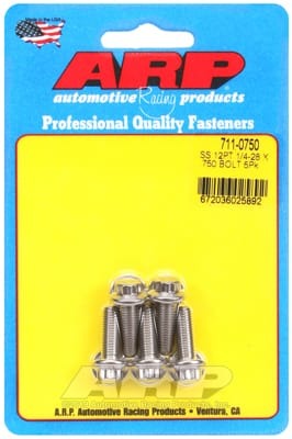 ARP 1/4in-28 x 0.750 12pt SS Bolts (Set of 5)