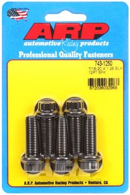 ARP 7/16 Inch - 20 x 1.250 12pt Black Oxide Bolts (Set of 5)