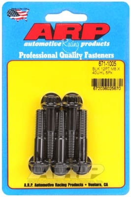 ARP M8 x 1.25 x 40 12pt Black Oxide Bolts (Set of 5)