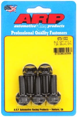 ARP M10 x 1.25 x 25 12pt Black Oxide Bolts (Set of 5)
