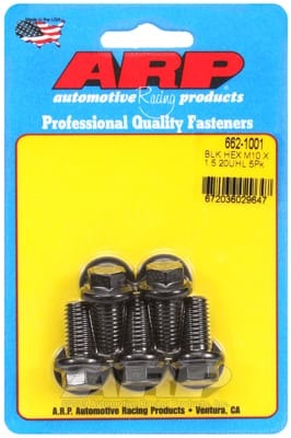 ARP M10 x 1.50 x 20 Hex Black Oxide Bolts (Set of 5)