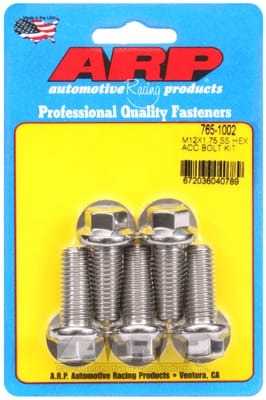 ARP M12 x 1.75 x 30 Hex Black SS Bolts (Set of 5)