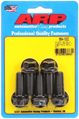 ARP M12 x 1.50 x 30 Hex Black Oxide Bolts (Set of 5)