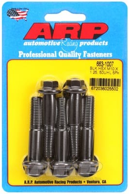 ARP M10 x 1.25 x 50 Hex Black Oxide Bolts (Set of 5)