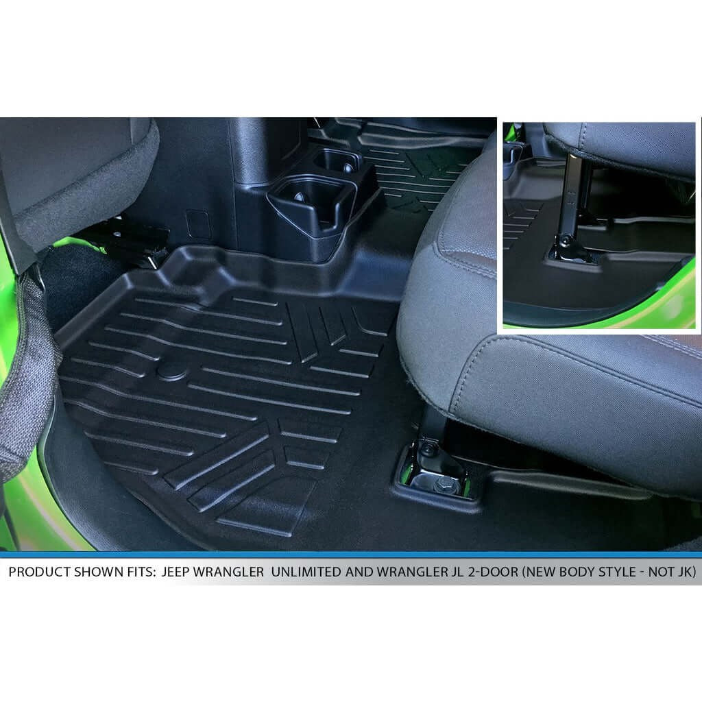 SMARTLINER Floor Liners for 2018-2026 Wrangler JL Unlimited (No Sub and No Flat Load Floor)