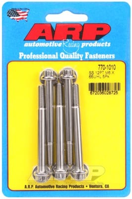 ARP M6 x 1.00 x 65 12pt SS bolts (Set of 5)