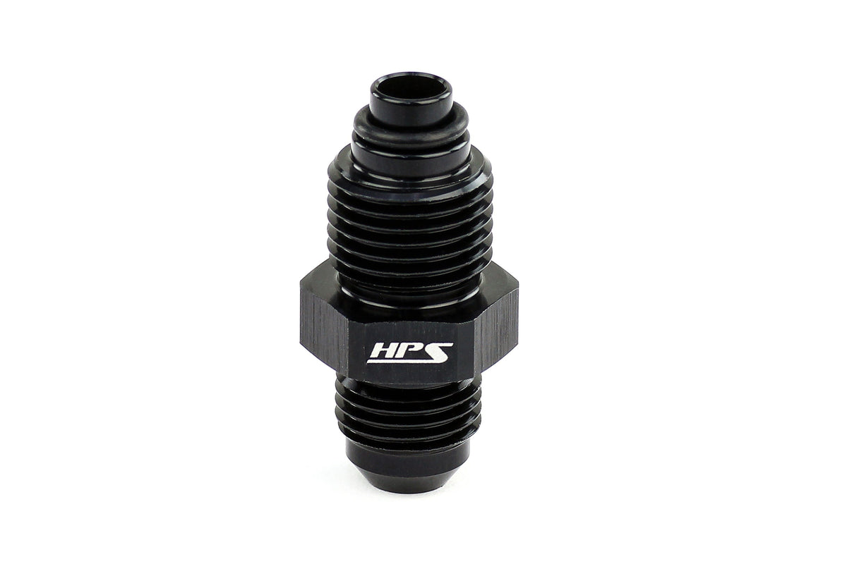 HPS Performance AN Male to Metric Thread Male O-Ring Tip Adapter, Aluminum, Black
