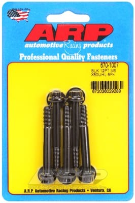 ARP M6 x 1.00 x 50 Black Oxide 12pt Bolts (Set of 5)