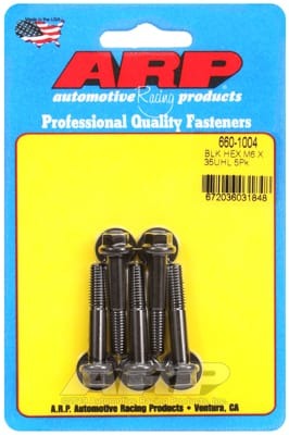 ARP M6 x 1.00 x 35 Hex Black Oxide Hex Bolts (Set of 5)