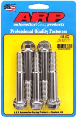 ARP 1/2-13 x 3.000 Hex SS Bolts (Set of 5)