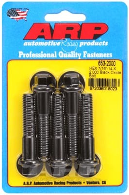 ARP 7/16-14 x 2.000 Hex Black Oxide Bolts (Set of 5)