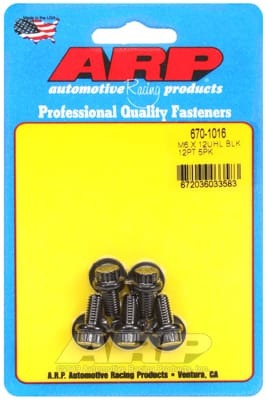 ARP M6 x 1.00 x 12 12pt Black Oxide Bolts (Set of 5)