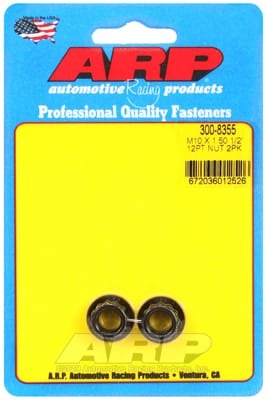 ARP M10 x1.5 1/2in 12pt Black Nut Kit (Set of 2)