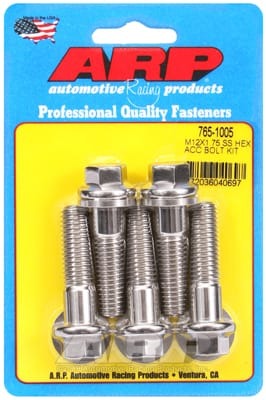 ARP M12 x 1.75 x 45 Hex Black SS Bolts (Set of 5)