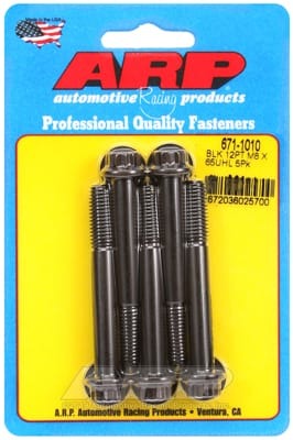ARP M8 x 1.25 x 65 12pt Black Oxide Bolts (Set of 5)