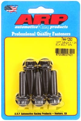 ARP 3/8-24 X 1.250in UHL 12pt Black Hex Nut Kit (Set of 5)