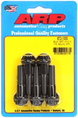 ARP M10 x 1.50 x 40 12pt Black Oxide Bolts (Set of 5)