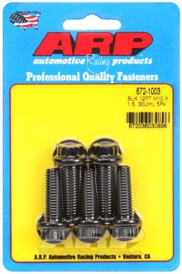 ARP M10 x 1.50 x 30 12pt Black Oxide Bolts (Set of 5)