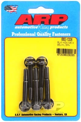 ARP M6 x 1.00 x 45 Hex Black Oxide Bolts (Set of 5)