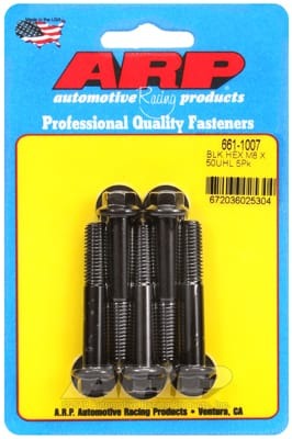 ARP M8 x 1.25 x 50 Hex Black Oxide Bolts (Set of 5)