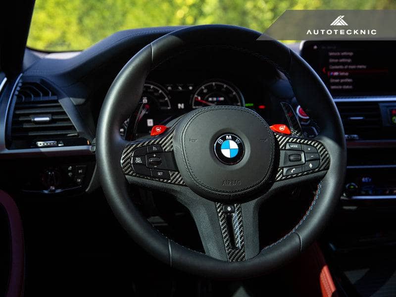 AutoTecknic Carbon Alcantara Steering Wheel Trim - BMW F95 X5M | F96 X6M