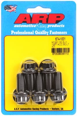 ARP M12 x 1.50 x 25 12pt Black Oxide Bolts (Set of 5)