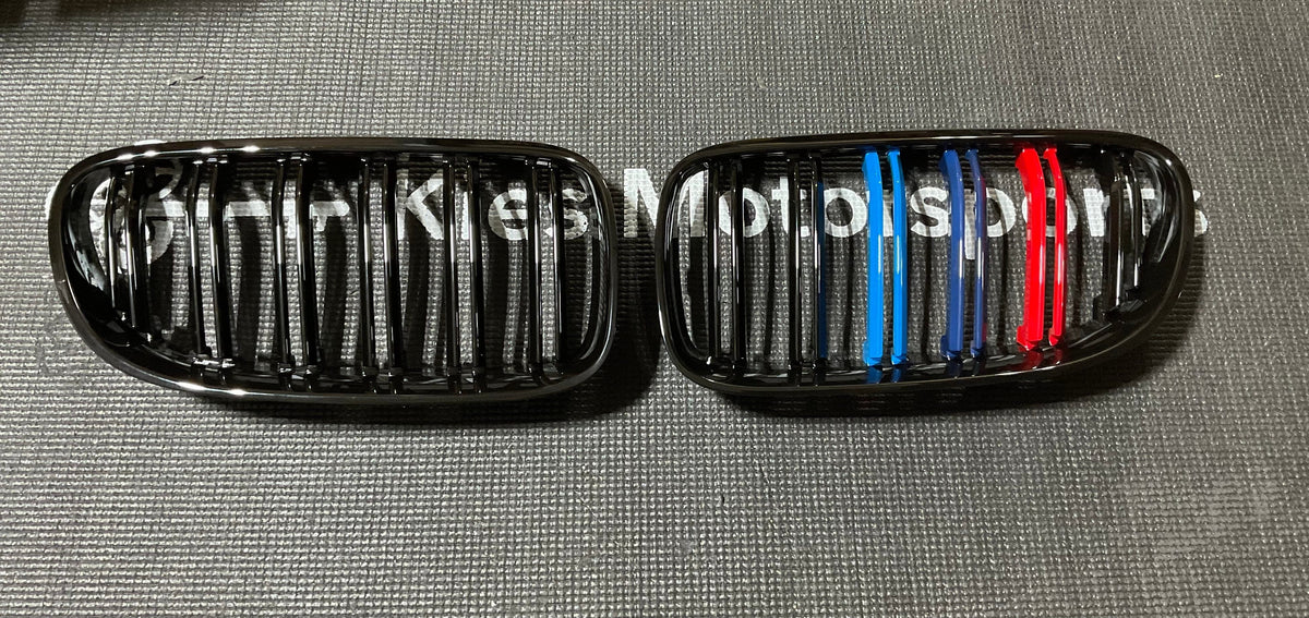 OPEN BOX - 2010-2013 E92 LCI Dual Slat Kidney Grilles Tri Color (NEW)