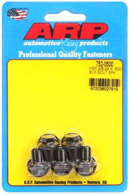 ARP 3/8 Inch -24 x .500 Black Hex Oxide Bolts (Set of 5)