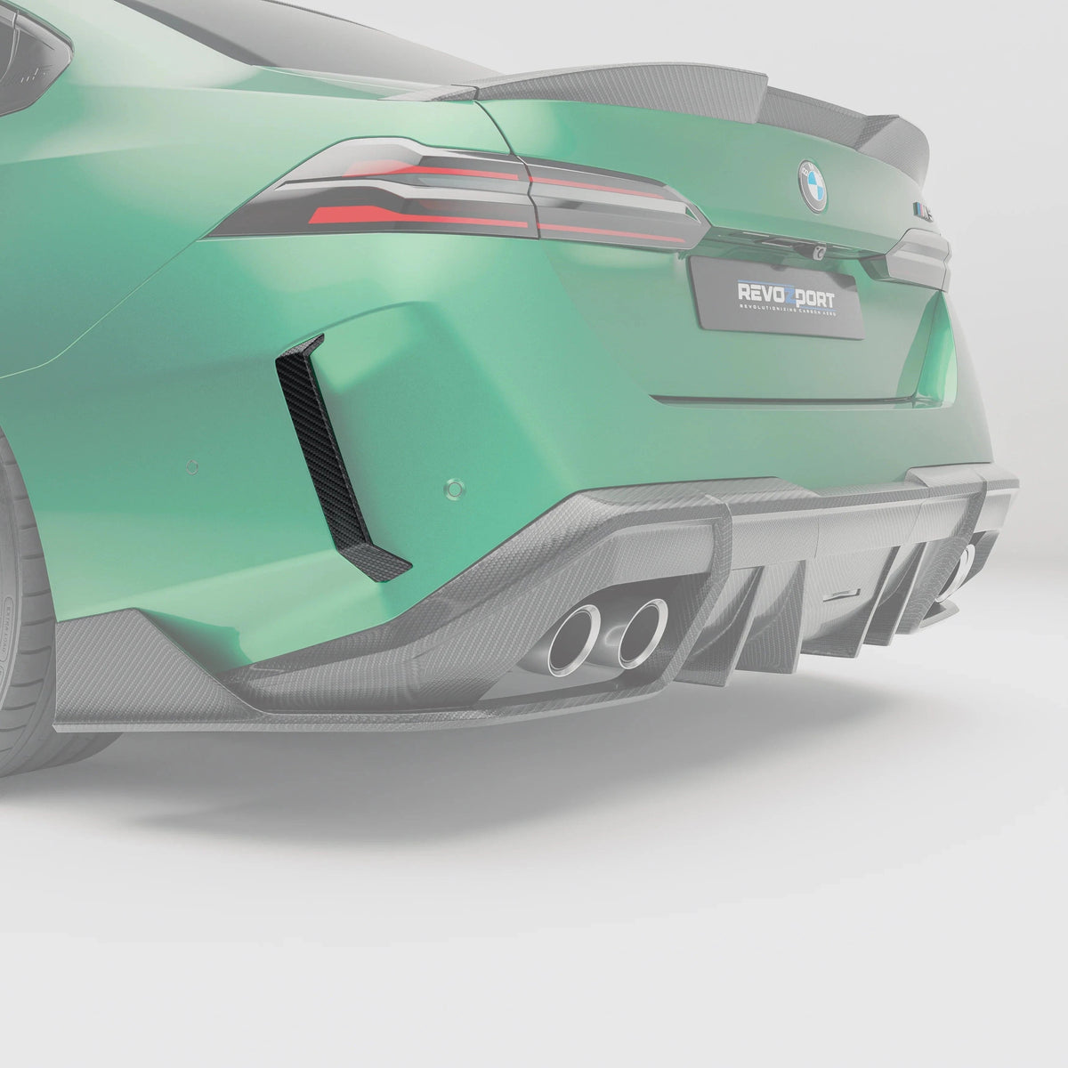 Revozport Carbon Fiber Rear Bumper Canards for BMW G90 M5 2025+