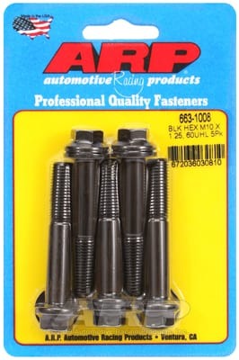 ARP M10 x 1.25 x 60 Hex Black Oxide Bolts (Set of 5)