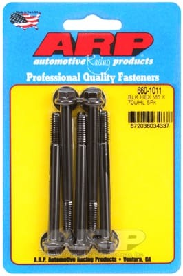 ARP M6 x 1.00 x 70 Black Oxide Hex Bolts (Set of 5)