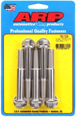 ARP M12 x 1.75 x 80mm Hex Black SS Bolts (Set of 5)