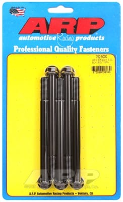ARP 3/8 Inch -24 x 5.000 Black Hex Oxide Bolts (Set of 5)