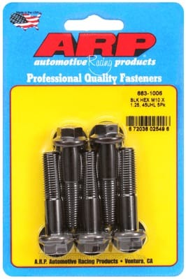 ARP M10 x 1.25 x 45 Hex Black Oxide Bolts (Set of 5)