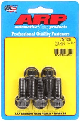 ARP 7/16 Inch -20x1.000in UHL 12pt Black Oxide Bolts (Set of 5)