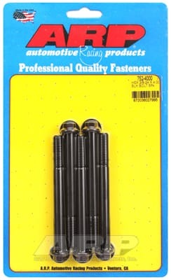 ARP 3/8 Inch -24 x 4.000 Black Hex Oxide Bolts (Set of 5)