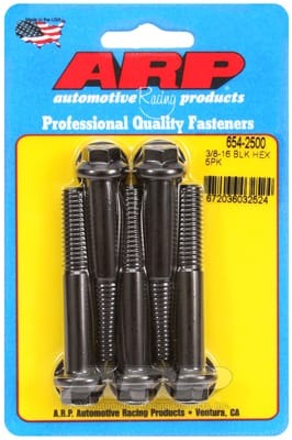 ARP 3/8in - 16 x 2.500 hex 7/16 Wrenching Black Oxide Bolts (Set of 5)