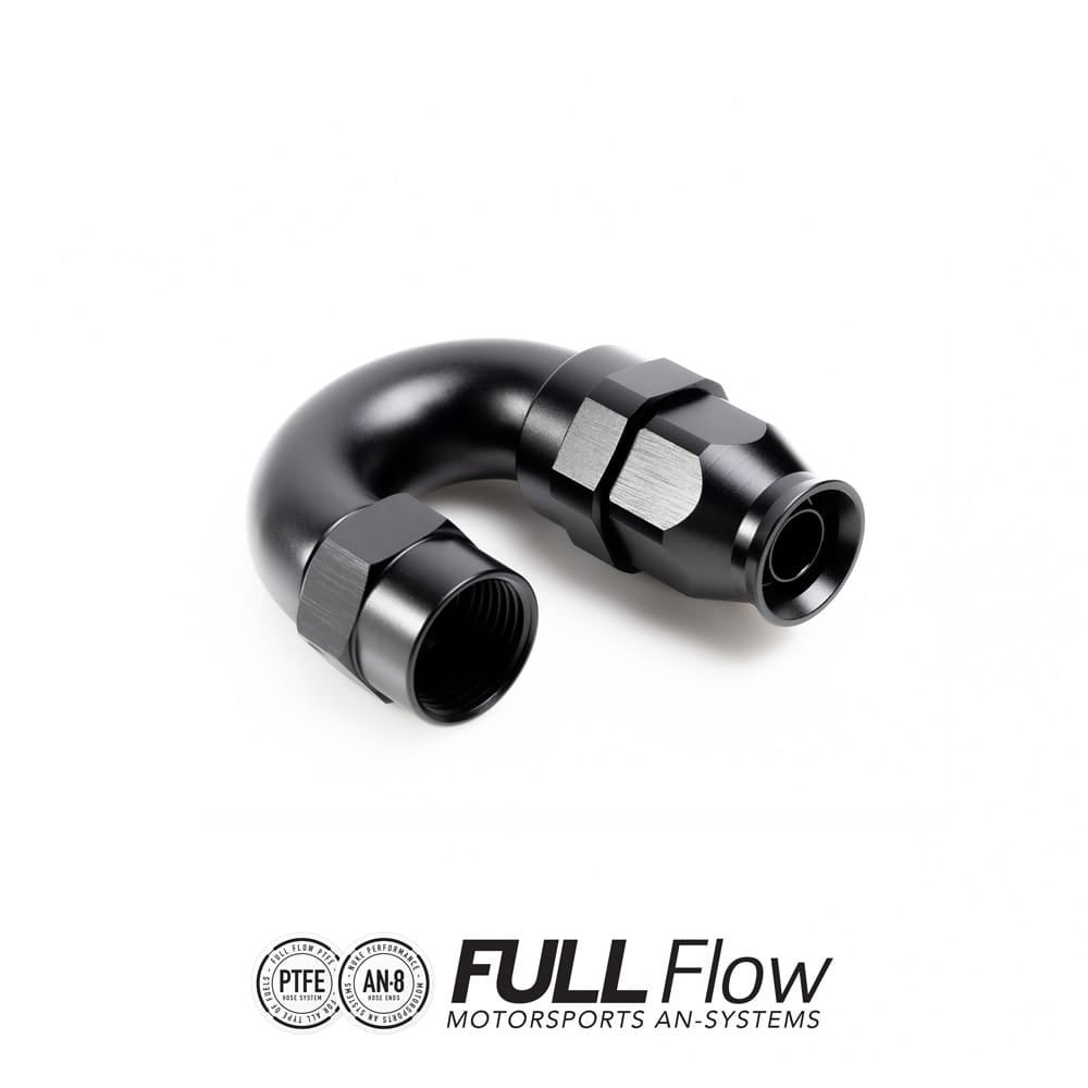 Nuke Performance Full Flow PTFE Hose End Fitting 180 Degree AN-8