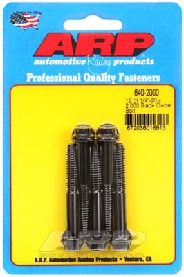 ARP 1/4-20 x 2.000 Hex Black Oxide Bolts (Set of 5)