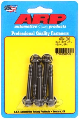 ARP M6 x 1.00 x 45 12pt Black Oxide Bolts (Set of 5)