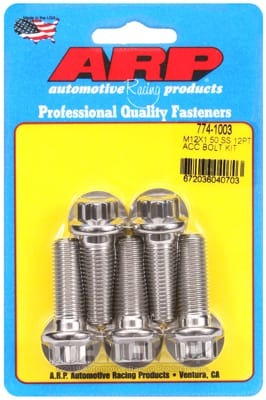 ARP M12 x 1.50 x 35 12pt SS Bolts - Set of 5