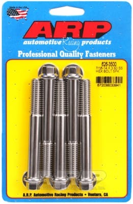 ARP 7/16-14 x 3.500 Hex SS Bolts (Set of 5)