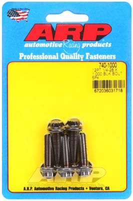 ARP 1/4-28 X 1.000in UHL 12pt Black Hex Nut Kit (Set of 5)