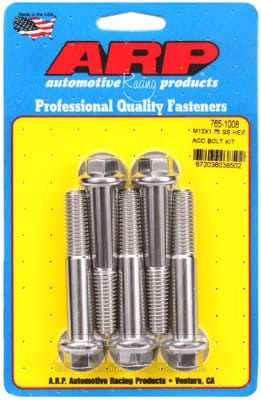 ARP M12 x 1.75 x 70 Hex Black SS Bolts (Set of 5)