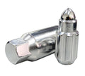 NRG 500 Series M12 X 1.5 Bullet Shape Steel Lug Nut Set - 21 Pc w/Lock Key - Silver