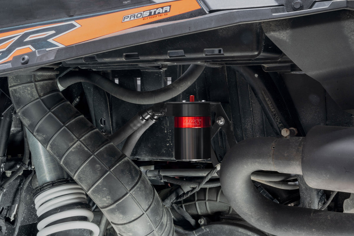 HPS Performance Aluminum Oil Catch Can Kit 2016-2021 Polaris RZR XP Turbo, 860-023